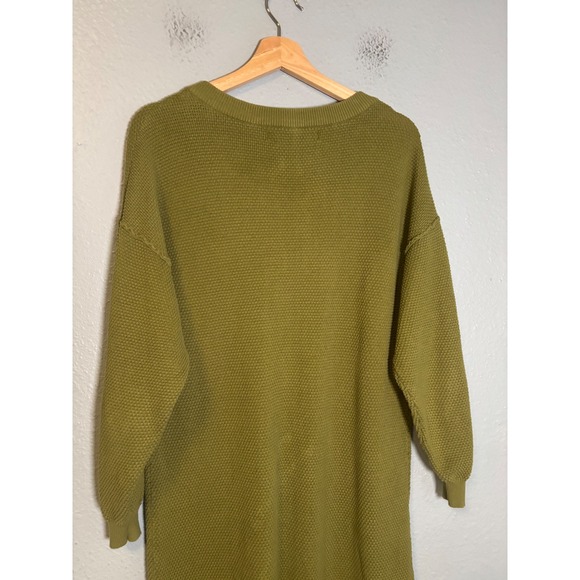 Free People Beach Hailee Sweater Midi Dress Olive Green Size Small - Picture 8 of 9